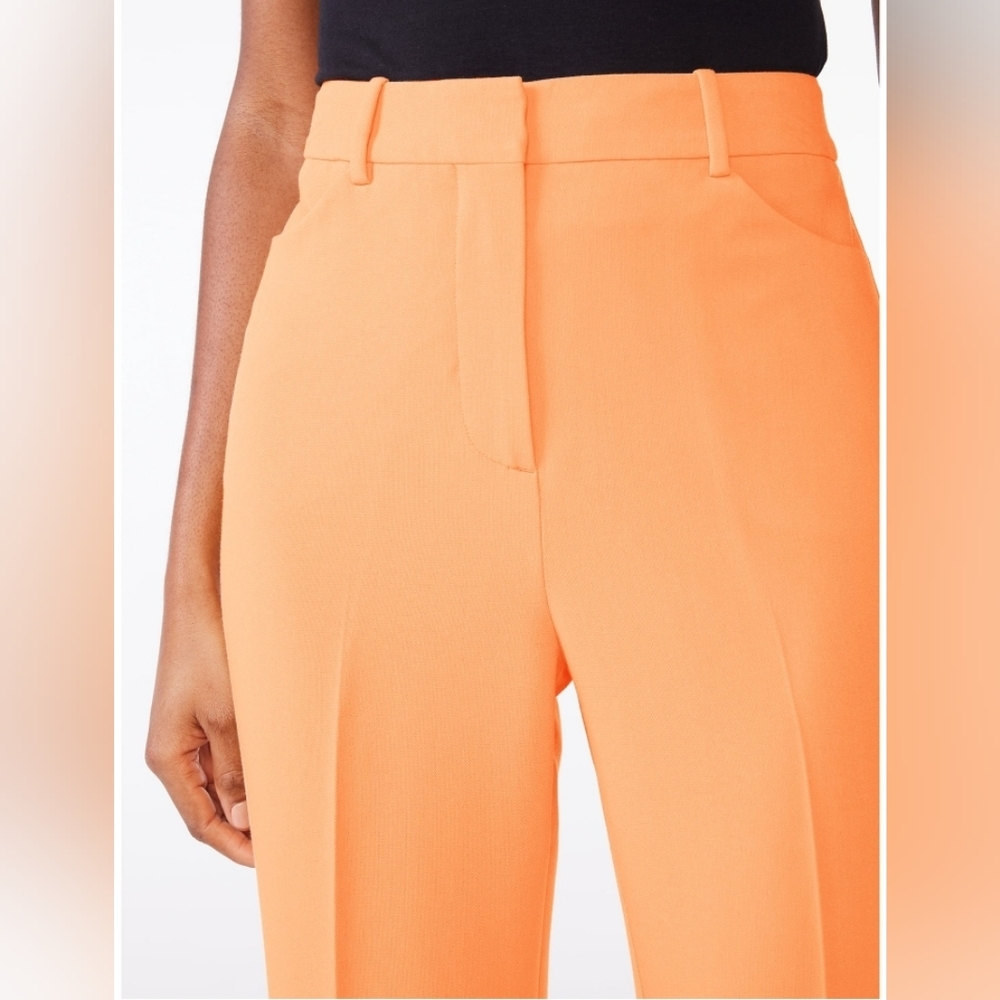 Tall High Waisted Trousers Crease Front Size Medium 8-10 Color Pumpkin New - Picture 9 of 14